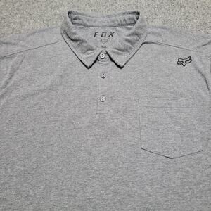 Fox Shirt Mens 2XL XXL Gray Legacy Polo Racing Motocross MTB Performance